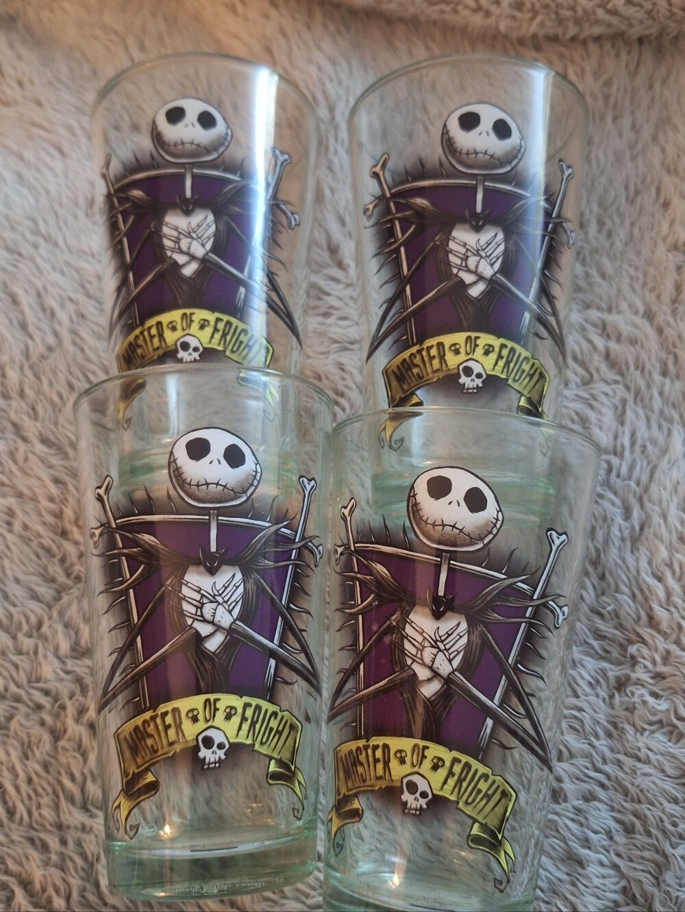 Nightmare before Christmas Pint Glass featuring Jack "Master of Fright" SET OF 4